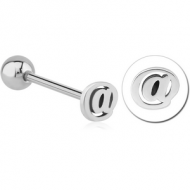 SURGICAL STEEL BARBELL - AT SIGN PIERCING