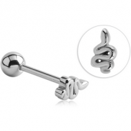 SURGICAL STEEL BARBELL - SNAKE PIERCING