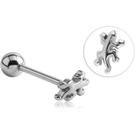 SURGICAL STEEL BARBELL - SALAMANDER PIERCING