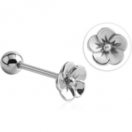 SURGICAL STEEL BARBELL - FLOWER PIERCING