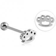 SURGICAL STEEL BARBELL - BRASS KNUCKLES PIERCING