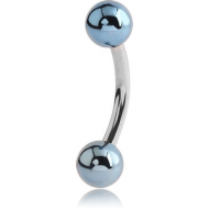 SURGICAL STEEL CURVED BARBELL WITH ANODISED BALL PIERCING