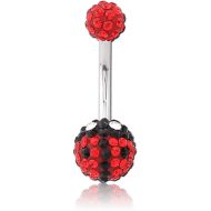 SURGICAL STEEL VALUE CRYSTALINE JEWELLED LADYBUG NAVEL BANANA PIERCING