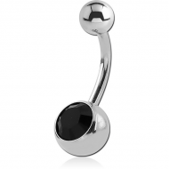 SURGICAL STEEL VALUE JEWELLED NAVEL BANANA PIERCING