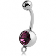 SURGICAL STEEL JEWELLED NAVEL BANANA WITH HOOP