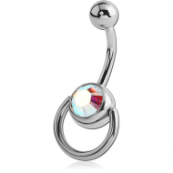SURGICAL STEEL VALUE JEWELLED SLAVE NAVEL BANANA