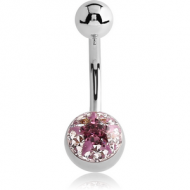 SURGICAL STEEL CRYSTALINE STAR JEWELLED NAVEL BANANA