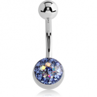 SURGICAL STEEL VALUE CRYSTALINE FLOWER JEWELLED NAVEL BANANA PIERCING