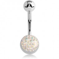 SURGICAL STEEL CRYSTALINE NAVEL BANANA PIERCING