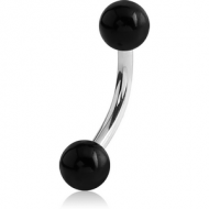 SURGICAL STEEL CURVED BARBELL WITH UV ACRYLIC BALL