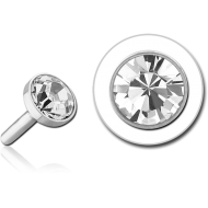 SURGICAL STEEL VALUE CRYSTAL JEWELLED PUSH FIT DISC FOR BIOFLEX INTERNAL LABRET PIERCING