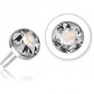 SURGICAL STEEL CRYSTALINE JEWELLED PUSH FIT DISC FOR BIOFLEX INTERNAL LABRET PIERCING