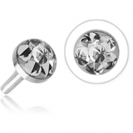 SURGICAL STEEL VALUE CRYSTALINE JEWELLED PUSH FIT DISC FOR BIOFLEX INTERNAL LABRET PIERCING