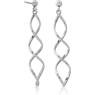 RHODIUM PLATED BRASS EARRINGS PAIR