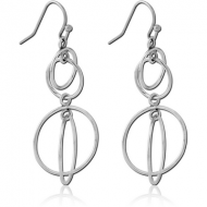 RHODIUM PLATED BRASS EARRINGS PAIR