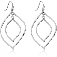 RHODIUM PLATED BRASS EARRINGS PAIR