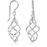 RHODIUM PLATED BRASS EARRINGS PAIR