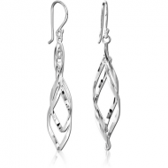 RHODIUM PLATED BRASS EARRINGS PAIR
