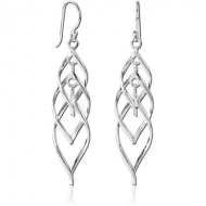 RHODIUM PLATED BRASS EARRINGS PAIR