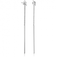 RHODIUM PLATED BRASS EARRINGS PAIR