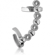 RHODIUM PLATED BRASS EAR CUFF - CIRCULES