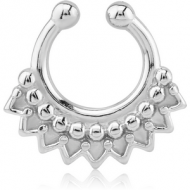 RHODIUM PLATED BRASS FAKE SEPTUM RING PIERCING