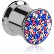 SURGICAL STEEL CRYSTALINE BOX PLUG PIERCING