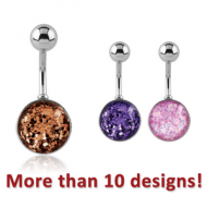 SURGICAL STEEL CUP GLITTERLINE NAVEL BANANA