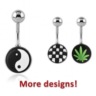 SURGICAL STEEL CUP SILICONE PICTURE NAVEL BANANA PIERCING