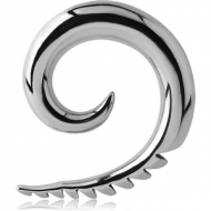 SURGICAL STEEL EAR SPIRAL - FEATHERED PIERCING