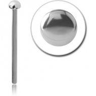 SURGICAL STEEL STRAIGHT HALF BALL NOSE STUD 15MM