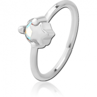SURGICAL STEEL JEWELLED SEAMLESS RING - STAR AND GEM PIERCING