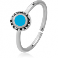 SURGICAL STEEL SEAMLESS RING WITH ENAMEL - CIRCLE PIERCING