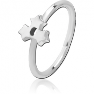 SURGICAL STEEL SEAMLESS RING - TRIPLE STAR PIERCING