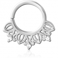 SURGICAL STEEL JEWELLED SEAMLESS RING PIERCING