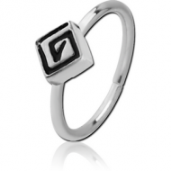 SURGICAL STEEL SEAMLESS RING - RHOMBUS PIERCING