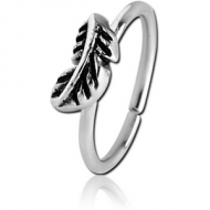 SURGICAL STEEL SEAMLESS RING - FEATHER PIERCING
