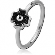SURGICAL STEEL SEAMLESS RING - FLOWER PIERCING