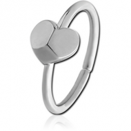 SURGICAL STEEL SEAMLESS RING - 3D HEART PIERCING