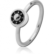 SURGICAL STEEL SEAMLESS RING - SUN IN CIRCLE