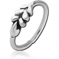 SURGICAL STEEL SEAMLESS RING - LEAF PIERCING