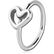 SURGICAL STEEL SEAMLESS RING - HEART PIERCING