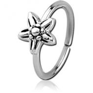 SURGICAL STEEL SEAMLESS RING - FLOWER PIERCING