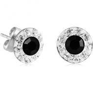 PAIR OF SURGICAL STEEL CRYSTALINE DOT VALUE JEWELLED EAR STUDS