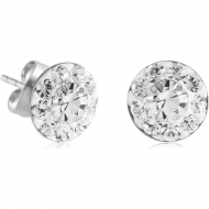PAIR OF SURGICAL STEEL CRYSTALINE DOT JEWELLED EAR STUDS