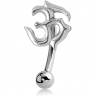 STERLING SILVER 925 OM REVERSE NAVEL BANANA PIERCING