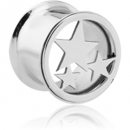 SURGICAL STEEL STARS DOUBLE FLARED TUNNEL PIERCING