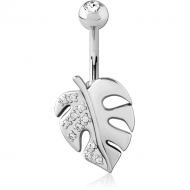 SURGICAL STEEL DOUBLE JEWELLED NAVEL BANANA PIERCING