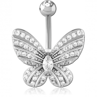 SURGICAL STEEL DOUBLE JEWELLED NAVEL BANANA PIERCING
