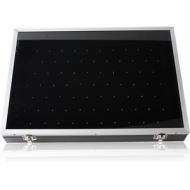 DISPLAY-GLASS COVERED CASE WITH 73 ZIG ZAG CLIPS PIERCING
